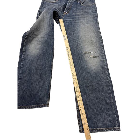 Levis 559 Jeans Mens 33x32 Blue Relaxed Fit Straight Leg Distressed Y2K Ripped - Picture 9 of 11